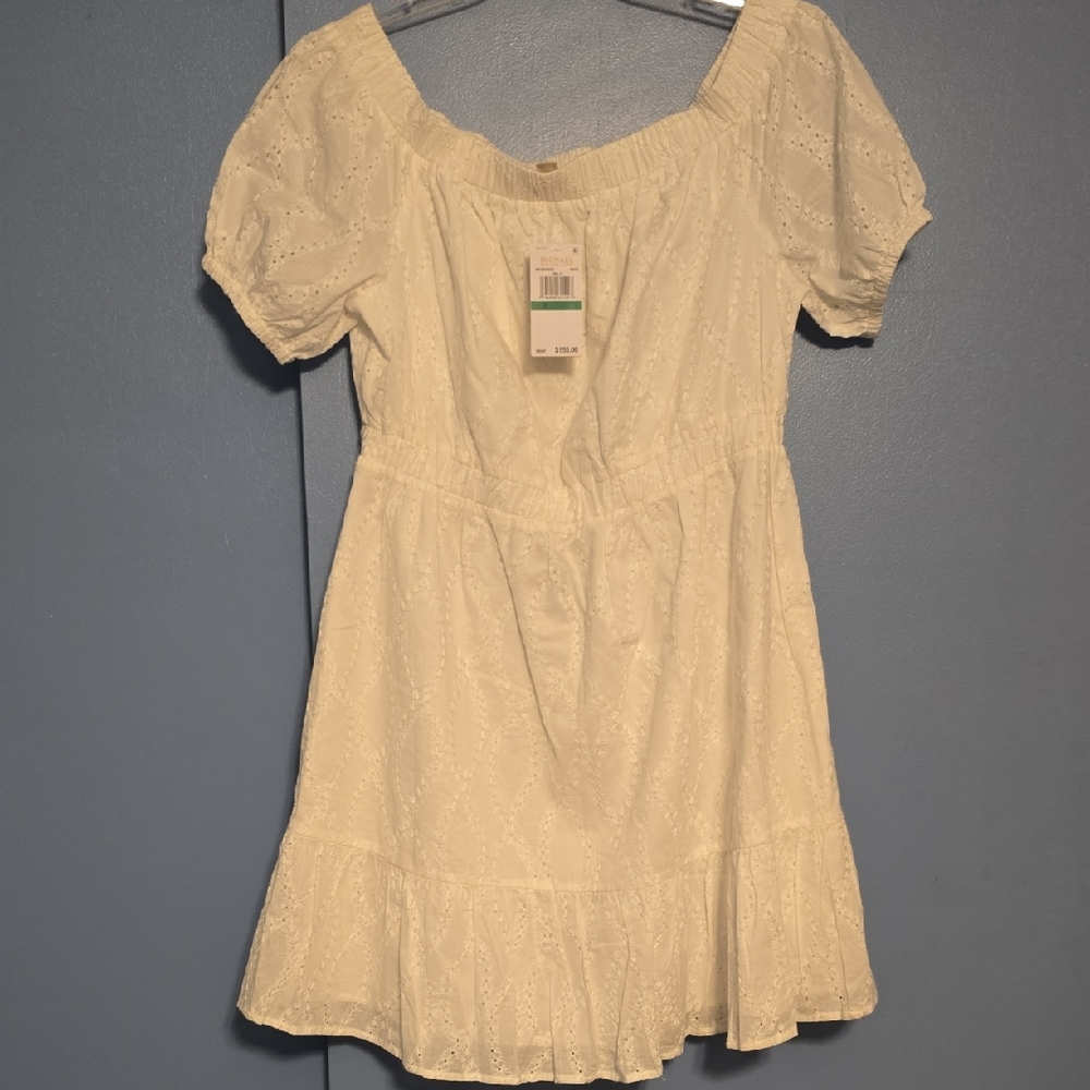 Michael Kors Cream Ruffled Tiered Sundress
